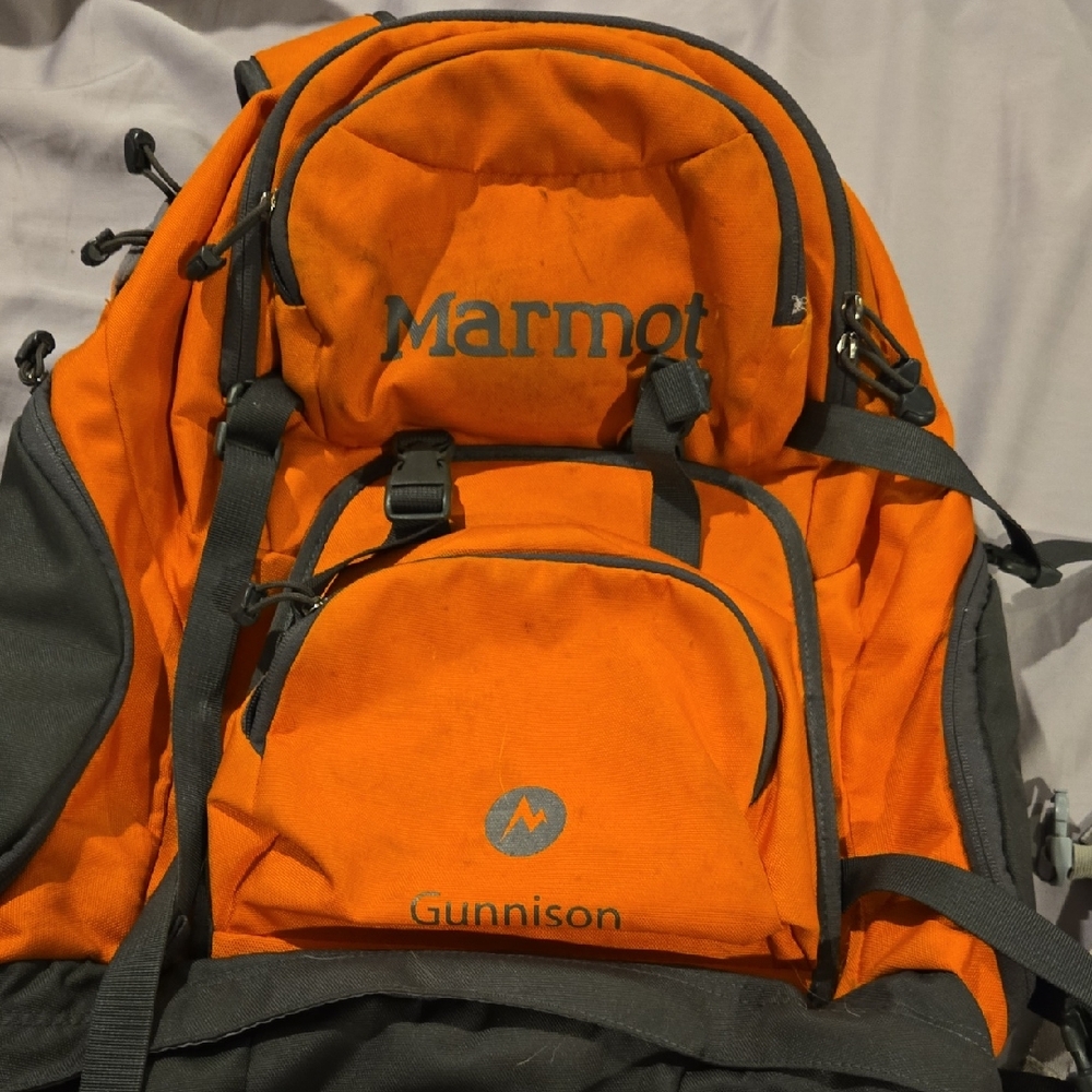 Marmot Vibrant Orange and Charcoal Backpack